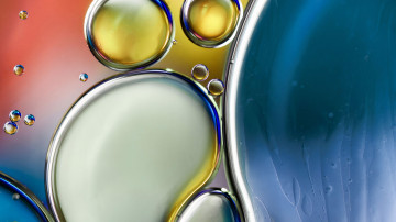 абстракция, пузыри, вода, капли, яркие обои, 3840х2160 4к