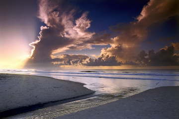 море, вечер, облака, закат, волны, sea, evening, clouds, sunset, waves