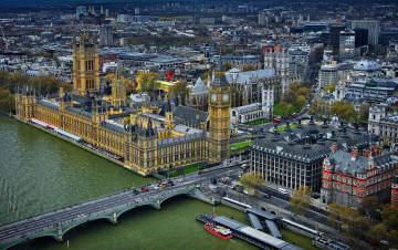 London, Great Britain, city, bridge, chapel, birds eye view