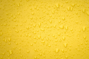 капли воды на желтом фоне текстура