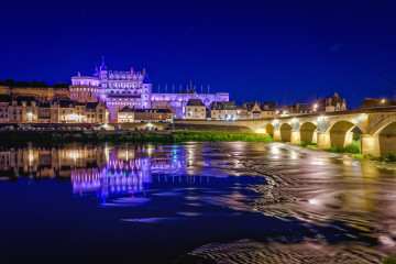 Замок Амбуаз, Франция, бесплатное фото, ночь, город, архитектура