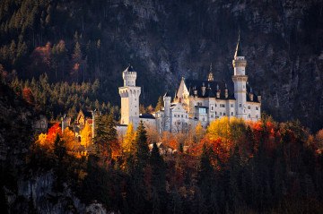 Фото бесплатно осень, замок Нойшванштайн, город, Германия