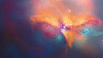 Фото бесплатно красочная туманность, Галактика, сияющие звёзды, космос