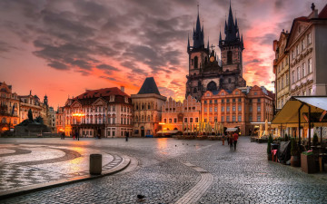 Фото бесплатно закат, Чешская Республика, дом, улица, архитектура