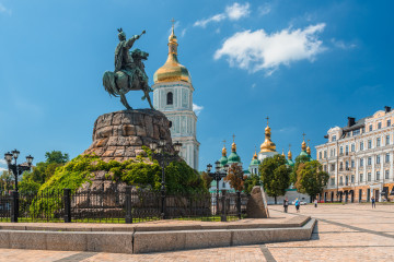 Фото бесплатно Киев, городская площадь, Украина, памятник Богдан Хмельницкий