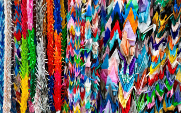 яркие разноцветные оригами 2560х1600