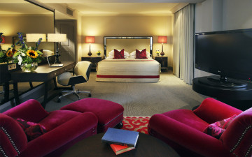 bedroom, interior, hotel room, спальня, интерьер, гостиничный номер