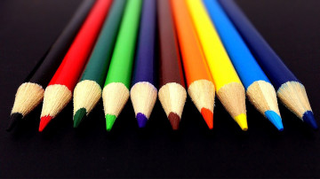 карандаши, разноцветные, рисование, черный фон, pencils, colorful, drawing, black background