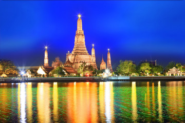 Фото бесплатно вечер, столица и самый крупный город, Таиланд, освещение, отражение в воде