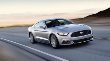 2015 Ford Mustang, серебристый, авто, скорость, движение, Silver, auto, speed, movement