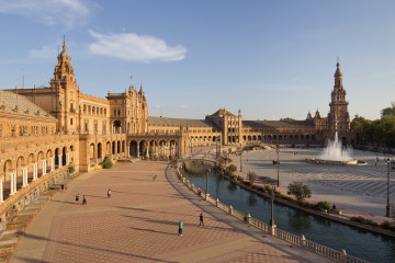 Фото бесплатно города, Испания, фонтаны, площадь, улица, архитектура