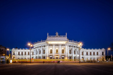 Фото бесплатно вечер, Австрия, ночь, дворец, площадь, архитектура, город