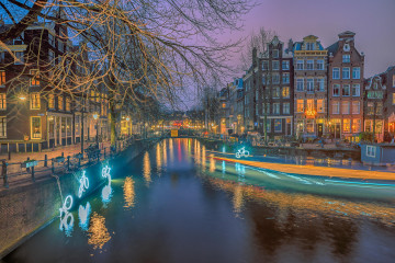 Фото бесплатно Amsterdam, Голландия, Амстердам, город, вечер, набережная