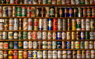 полки, баночное пиво, разные сорта, разный производитель, алкоголь, обои, Shelves, canned beer, different grades, different producer, alcohol, wallpaper