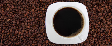 завтрак, чашка кофе, кофейные зерна, 3440х1440