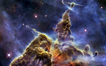 3840х2160, 4К обои Hubble captures view of “Mystic Mountain”_Carina Nebula, HH 901, HH 902