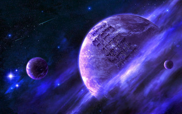 Фото бесплатно космос, метеориты, фиолетовый