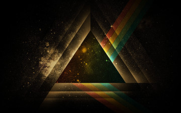 треугольник, радуга, геометрия, абстракция, картинка, темный фон, Triangle, rainbow, geometry, abstraction, picture, dark background