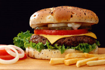 гамбургер, фаст-фуд, быстрое питание, картошка фри, еда, hamburger, fast food,  french fries, food