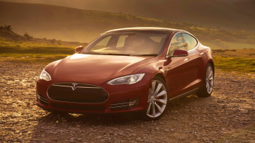 Фото бесплатно Tesla Model S, красный, роскошные электромобили