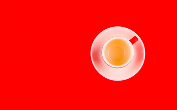 minimalism, cup, tea, saucer, bright red background,минимализм, 2560х1600, чашка, чай, блюдце, ярко-красный фон