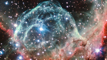 Туманность Шлем Тора, сфотографированная по случаю 50-летия ESO-121, 4К, 3840х2160