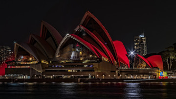 Фото бесплатно Австралия, Сидней, оперный театр, ночь, город
