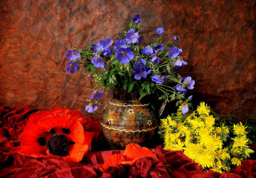 Фото бесплатно синие цветы, натюрморт, цветы, ваза