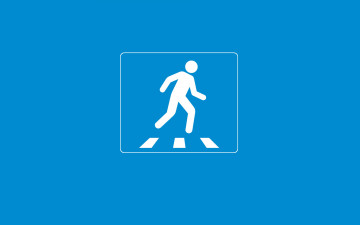 минимализм, дорожный знак, пешеходный переход, синий фон, заставки, Minimalism, road sign, pedestrian crossing, blue background, screensavers