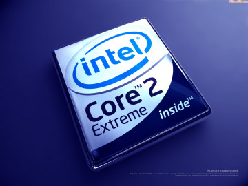 логотип, Intel, Core 2 Extreme, синий фон