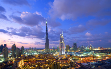 Дубай, здания, вид сверху, панорама, огни города, архитектура, красивые обои, Dubai, building, top view, panorama, city lights, architecture, beautiful wallpaper