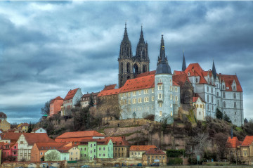 Фото бесплатно Германия, Саксония, крыши домов, здания, замок, архитектура, город