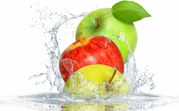 яблоки, фрукты, вода, брызги, макро, полезная  еда, красивые обои, Apples, fruit, water, spray, macro, healthy food, beautiful wallpaper