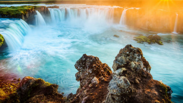 водопад, Исландия, природа, обои 2560х1440