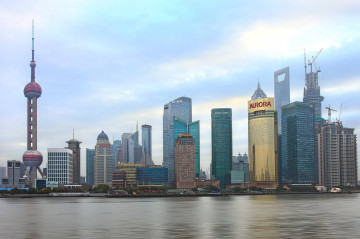 Фото бесплатно Китай, река, Шанхай, небоскребы, мегаполис, город