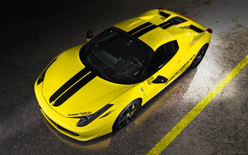 ferrari 458, Italia, spider, capristo, гоночное авто, ярко-желтый, качественные обои