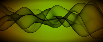абстракция, звуковые волны, зеленый фон, 4К обои, 3440х1440