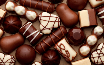 шоколадные конфеты, ассорти, белый шоколад, десерт, сладости, chocolates, assorted, white chocolate, dessert, sweets