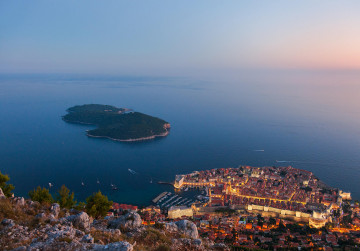 Фото бесплатно закат, Хорватия, городской пейзаж, море, вид с высоты