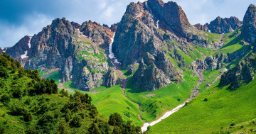 Обои на рабочий стол Talas, Kyrgyzstan, Горы, Скала, Утес, скалы, гора, скале, Природа, Пейзаж