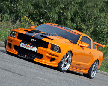 Ford Mustang, авто оранжевое с черным, тюнинг, лето, обои на рабочий стол, orange and black cars, tuning, summer, wallpaper