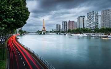 Фото бесплатно река, Париж, здания, дорога, река, Франция
