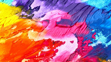 абстракция, разноцветные краски, акварель, полотно, яркие обои, цвета радуги