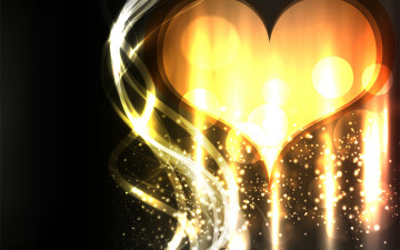 абстракция, золотое сердце, круги, блеск, черный фон, золотой серпантин, abstract, golden heart, circles, glitter, black background, gold serpentine, 2880х1800