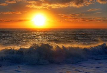 Фото бесплатно красиво, небо, облака, море, волны, закат на море