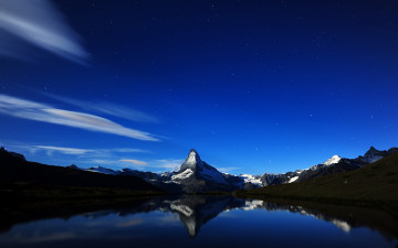 matterhorn midnight reflection, природа, озеро, горы, небо