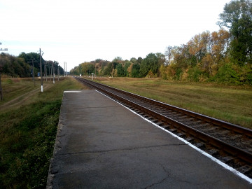 платформа, железная дорога, путешествие, рельсы, осень, посадка, деревья, перекрёсток