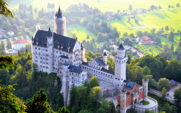 Замок Нойшванштайн, Бавария, Германия, архитектура города, Neuschwanstein Castle, Bavaria, Germany, architecture of the city