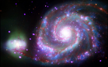 A Classic Beauty- M51, The Whirlpool Galaxy Across the Spectrum NGC 5194 3840х2400