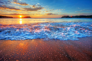 Фото бесплатно море, пляж, отлив, волны, вечер, закат